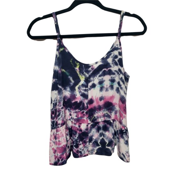 Eight Sixty Tie Dye Peplum Cami Tank Top Sz Small - Picture 2 of 12